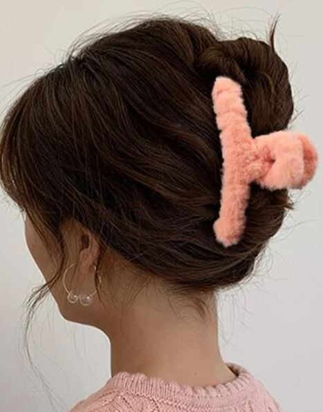 Fuzzy Hair Clip Solid