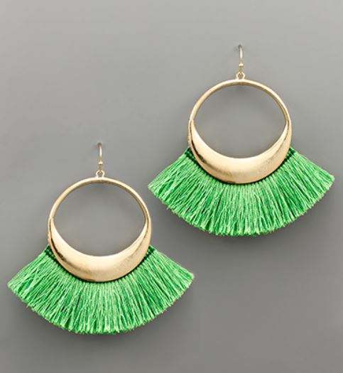 Fan Tassel Circle Earrings