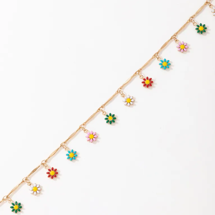 Flower Acrylic Retro Anklet