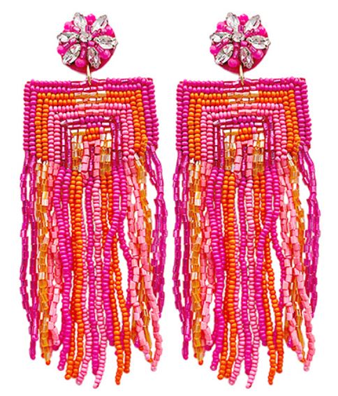 Beaded Tassel Earrings