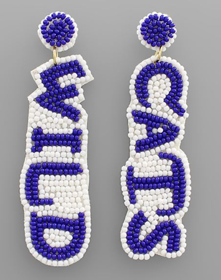 WILD CATS Beaded Letter Earrings