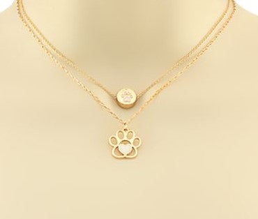 Paw Print Layered Choker