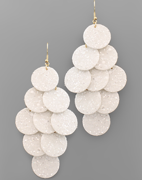 Glitter Disk Cascade Earrings