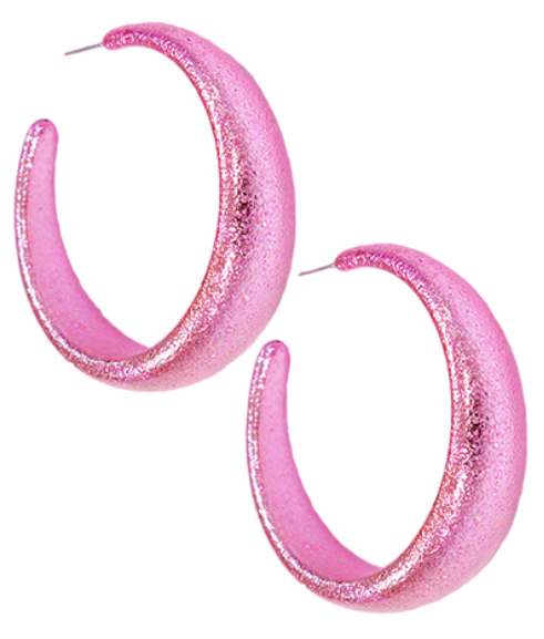 Metallic Coated Color Hoop Earrings