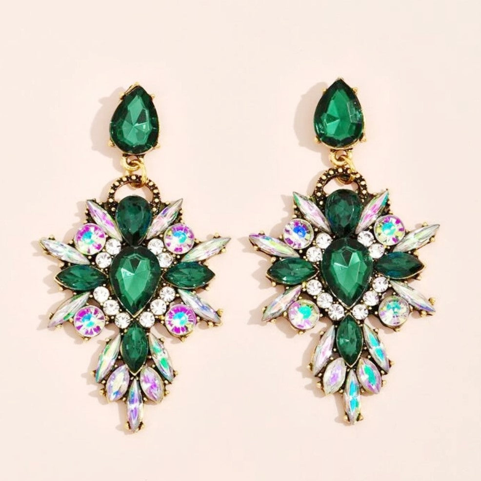 Jewel Drop Statement Earrings