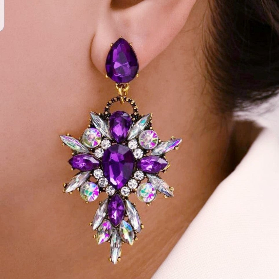 Jewel Drop Statement Earrings