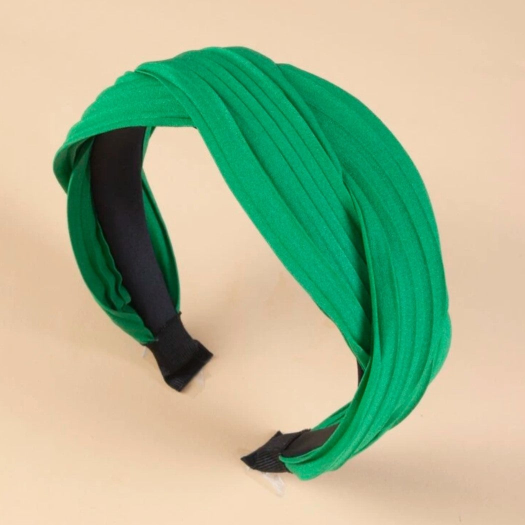 Green Twisted Fabric Headband